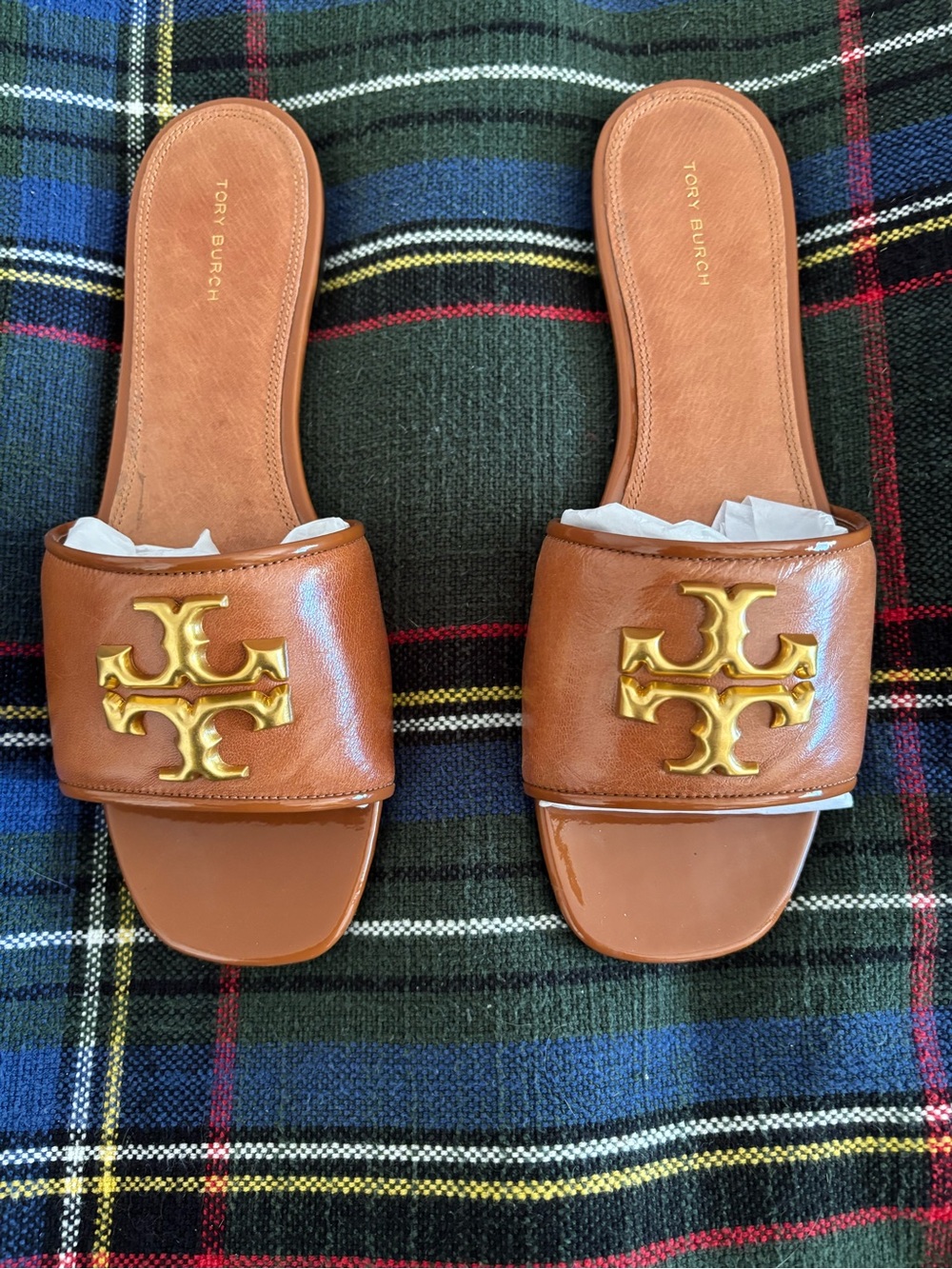 Tory Burch Eleanor Slide Sandals in Bourbon size 10